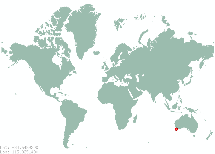Yallingup in world map